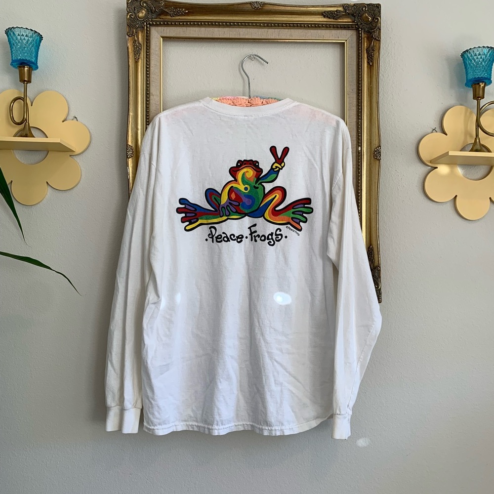Vintage Peace Frog white longsleeve shirt